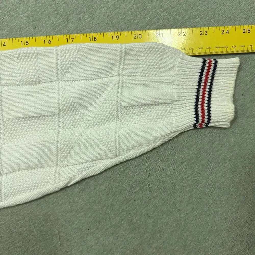 Vintage Expressions International Anchor Bay Knit White Sweater Mens Sz LG USA - Picture 5 of 6